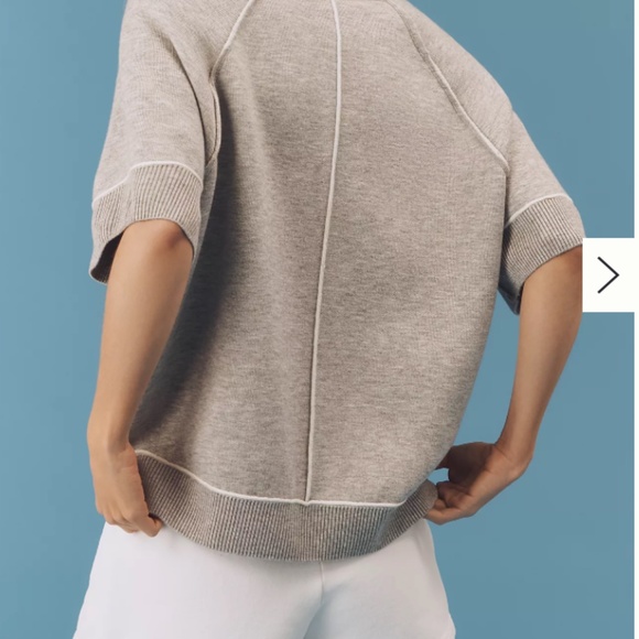 Anthropologie Oaklyn Cozy Crew-Neck Sweatshirt by Pilcro: Short-Sleeve Edition - Picture 4 of 10